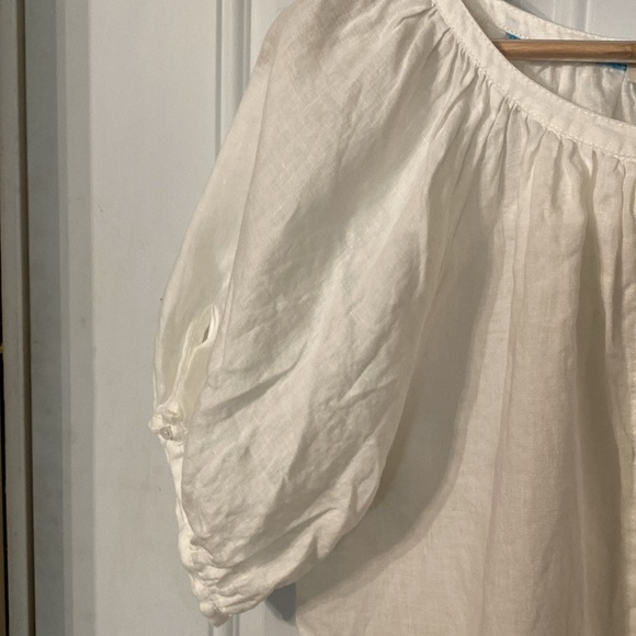 NWOT Sundance Graceful Days White 100% Linen Button Top - Picture 8 of 15